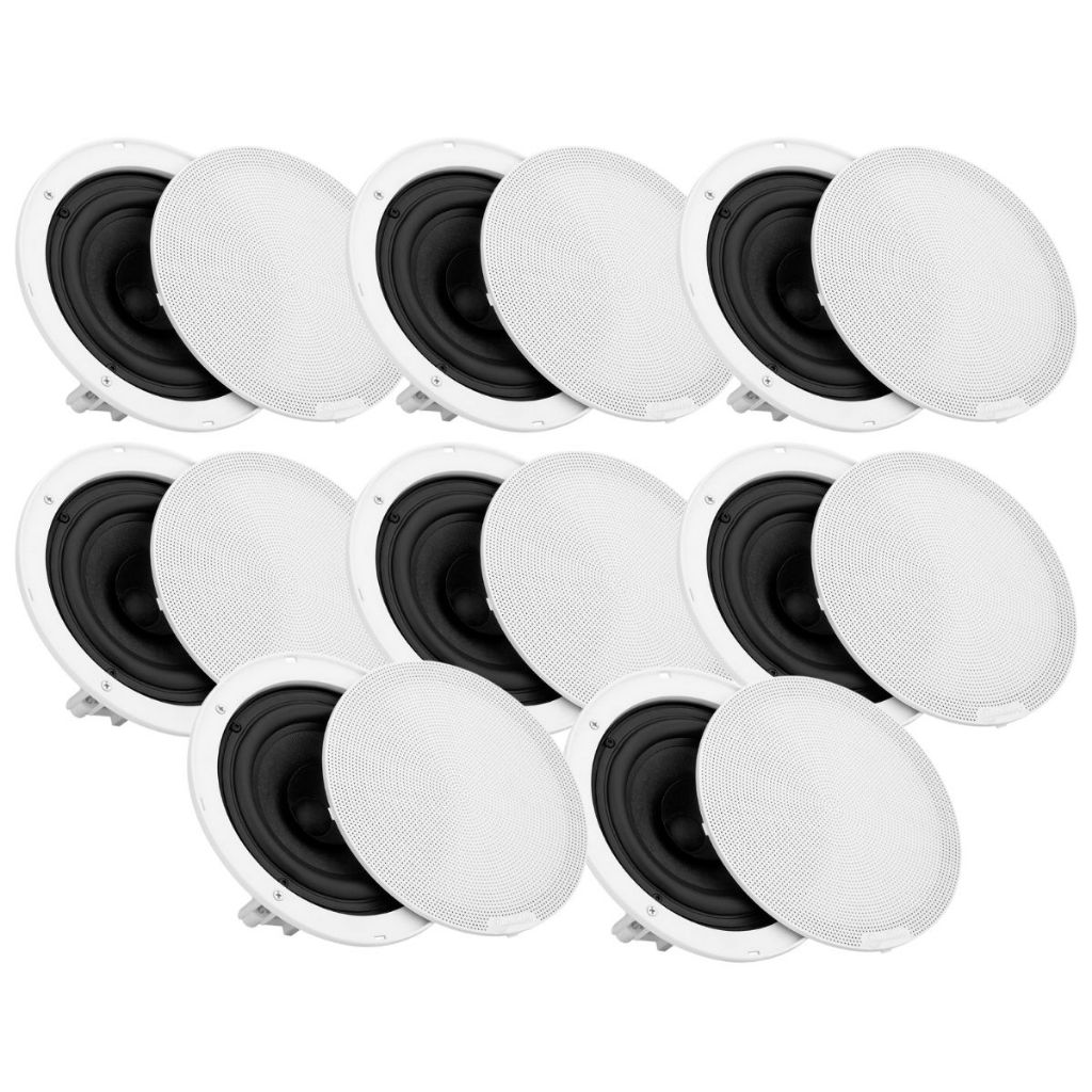 Kit 8 Caixa Som 320w Taramps Arandelas Acustica Embutir Teto Gesso Forro Ambiente Comercio Bar