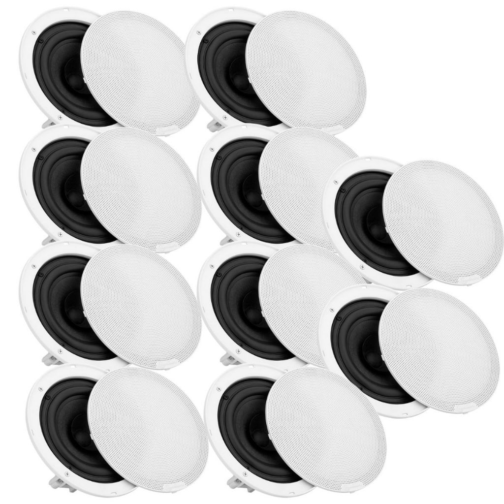 Kit 10 Caixa Som 400w Taramps Arandelas Acustica Embutir Teto Gesso Forro Ambiente Comercio Bar