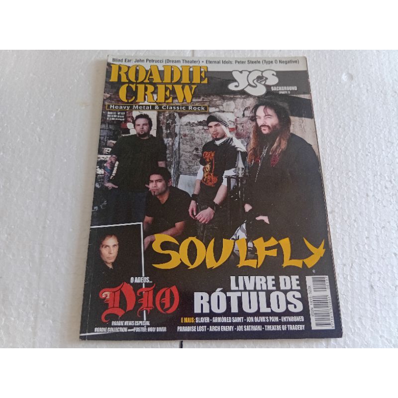 revista roadie crew número 137 janeiro de 2010 soulfly poster dio ótimo estado páginas e capa