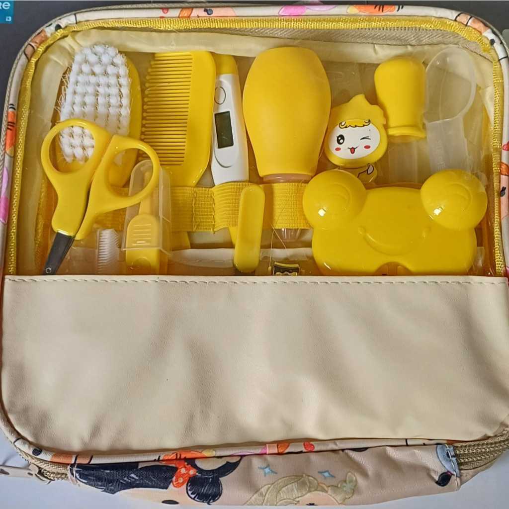 Kit 13 Higiene Cuidado Bebê Recém Nascido Essencial Cortador Escova Pente Unha