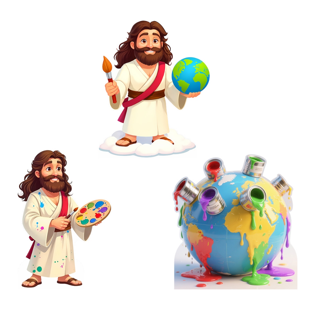 Kit 3 Totens Display MDF Adesivado Pézinho O Maior Pintor do Mundo 25cm em Oferta na Shopee