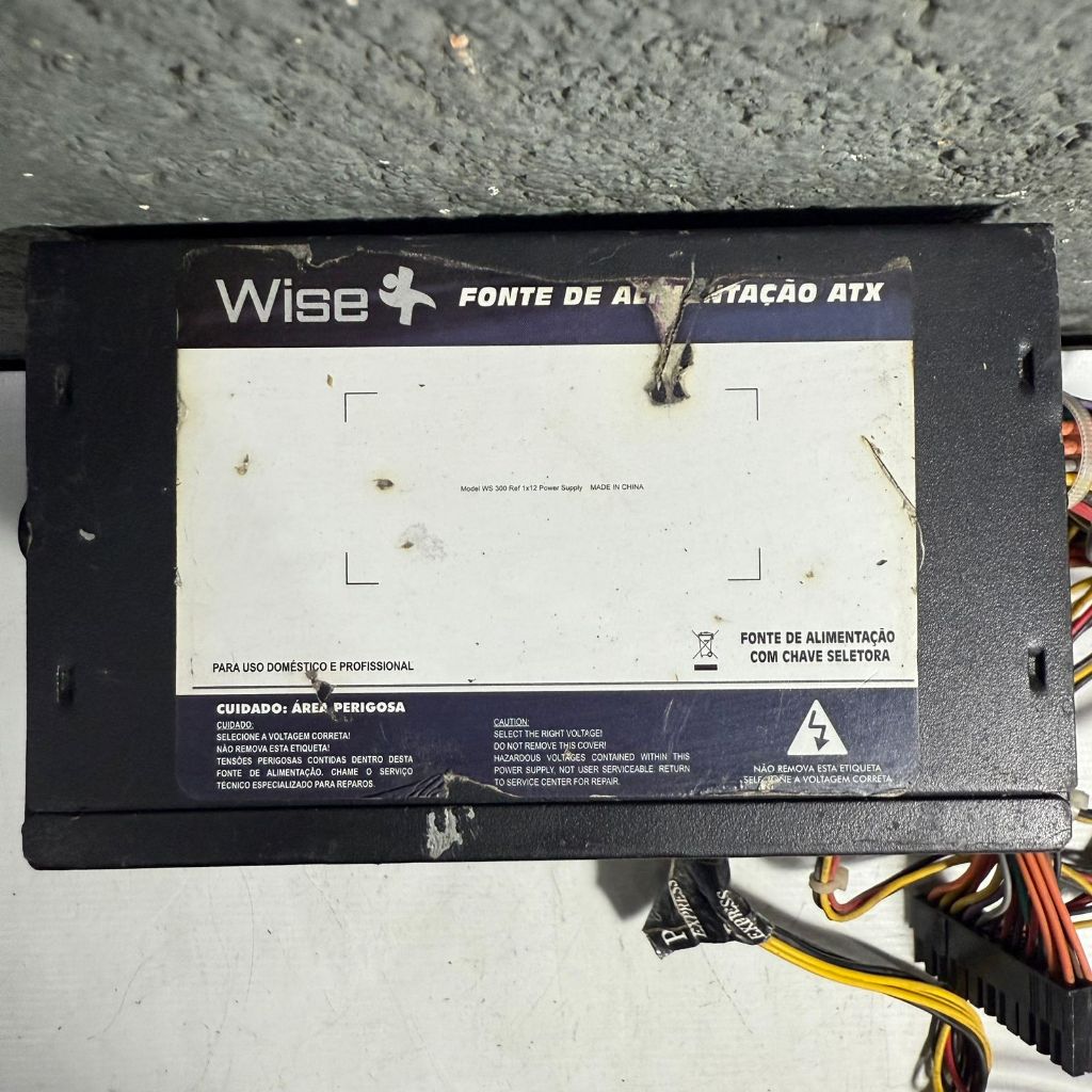 FONTE WISE REAL MODELO: WS-300 1X12 24PINOS 300W SATA ATX
