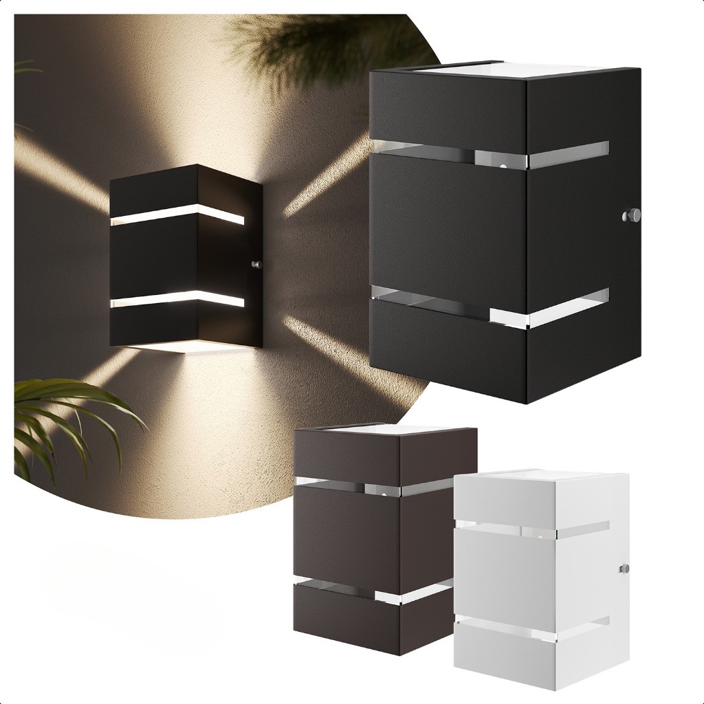 Kit 5 Arandela Catarina 10cm 2 Fachos Alumínio e Vidro Parede Muro Externa Interna - T&T Iluminação em Oferta na Shopee