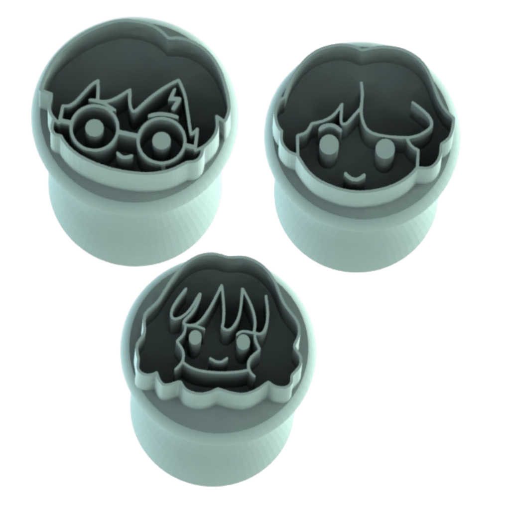Kit Carimbo para Docinhos e Brigadeiro Harry Potter - Personagens Cute - 3 unidades