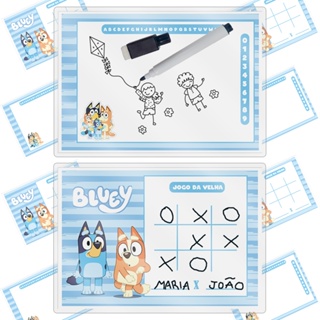 10 Kits de Lousinhas no Tema Bluey  Fundo Menina e Menino com Canetinha em Oferta na Shopee