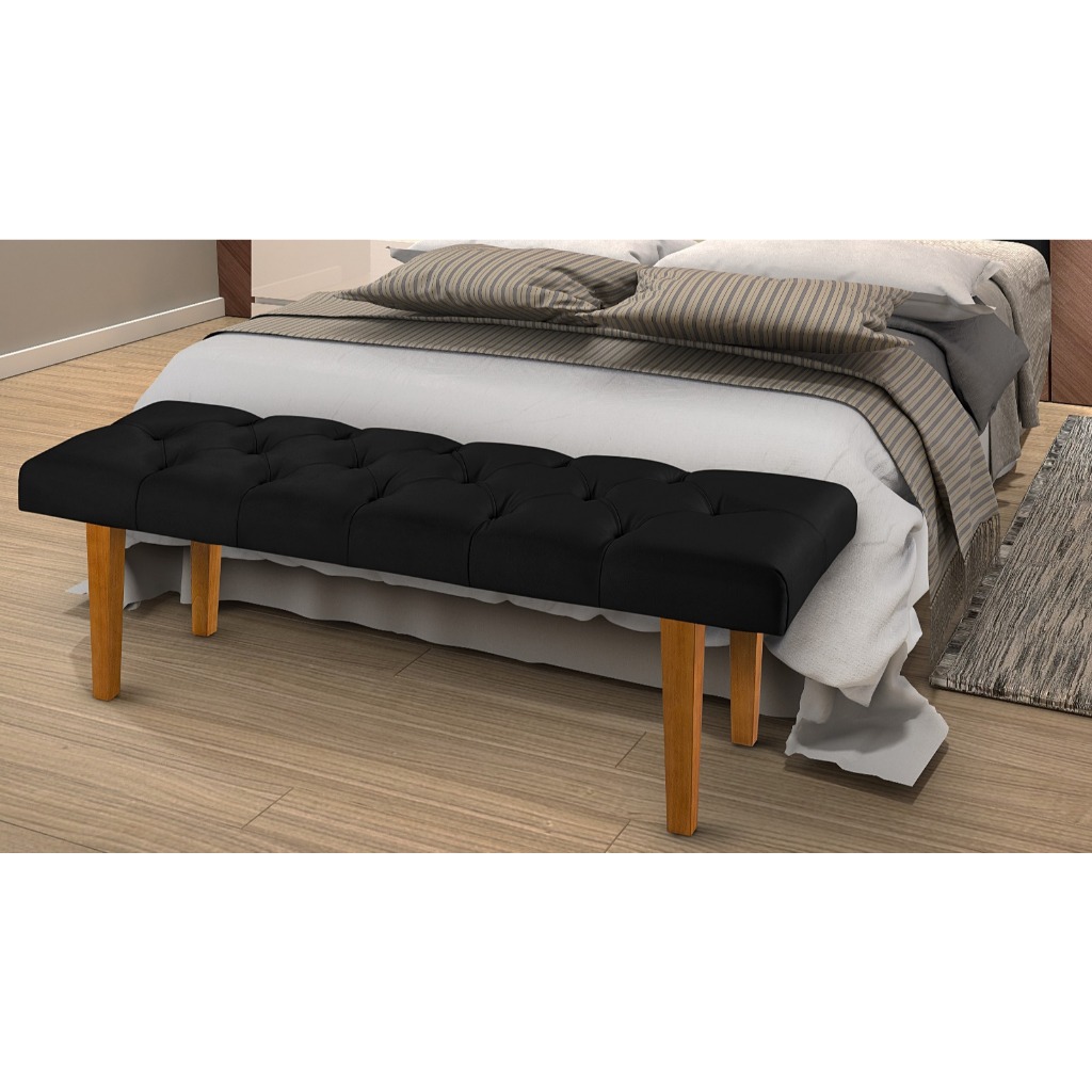 Banqueta Moderna Promoção Resistente Recamier Pés de Apoio Cor Preto Promoção Mais Vendidos