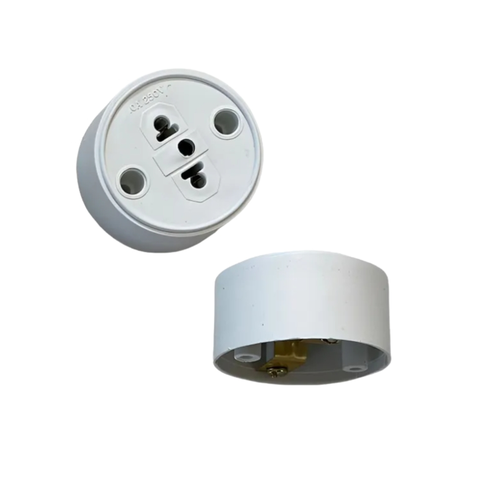 Kit 3, 5, 10 unidades Tomada Redonda Externa Padrão Antigo 10A