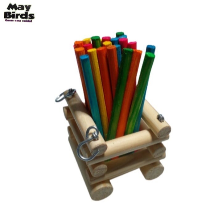 Brinquedo Puxa Palitos para Calopsita e outros Pássaros