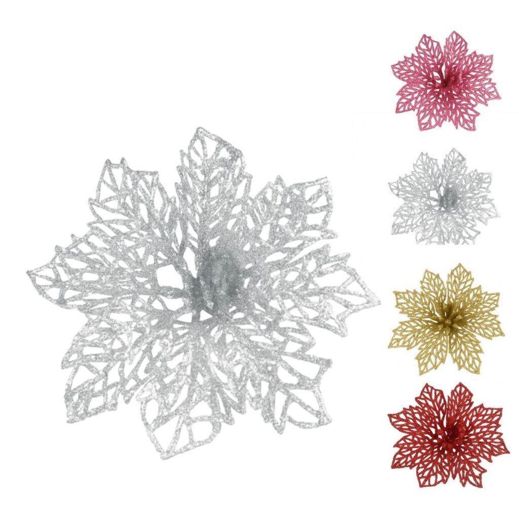 Kit C/6 Flor Enfeite Árvore De Natal Decoração Natalina Luxo LuvinCo · foto 2