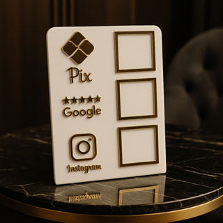 Placa Qr Code Pix Instagram Avaliação Display Acrilíca Estabelecimento Loja em Oferta na Shopee