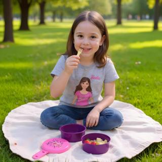 Marmita Infantil Dupla Stellar + Garfinho | Livre de BPA | 2 Compartimentos Empilháveis | QUEEN SHOP em Oferta na Shopee