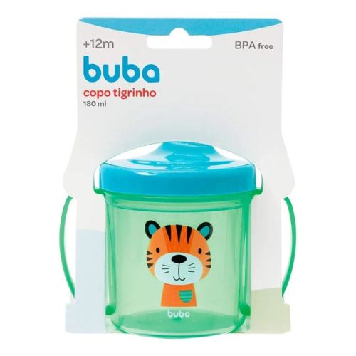 🐯 Copo Menino Tigrinho Buba – Livre de BPA – 180ml 🍼 em Oferta na Shopee