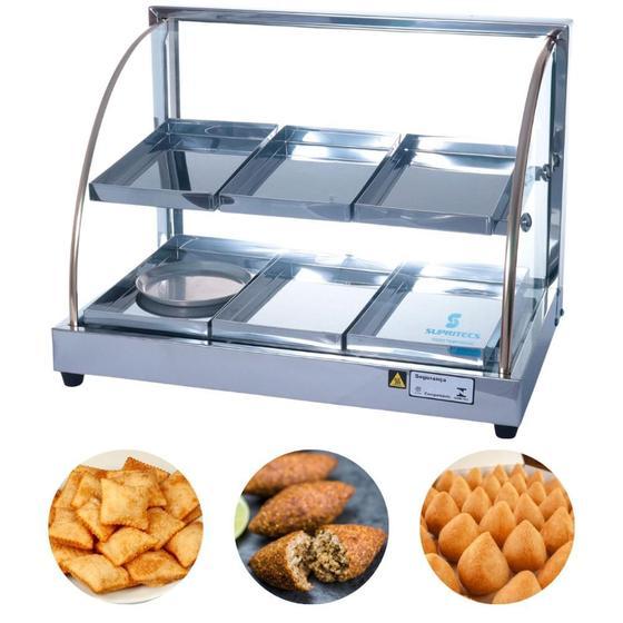 Estufa Para Salgados Expositor Dupla De 6 Bandejas Vidro Curvo -  Supritecs Equipamentos