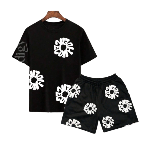 Kit Camisa Masculina + Short Tectel Estampado 100% Algodão Lançamento