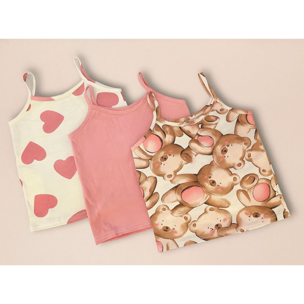 Kit com 3 roupinha malha para o verão regata 100% algodão, Moda kids charmosa - regatinhas com estampas Encantadoras em Oferta na Shopee