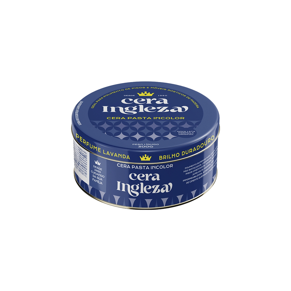 Cera Pasta Ingleza Incolor Carnaúba 300g Mármore Piso Móveis