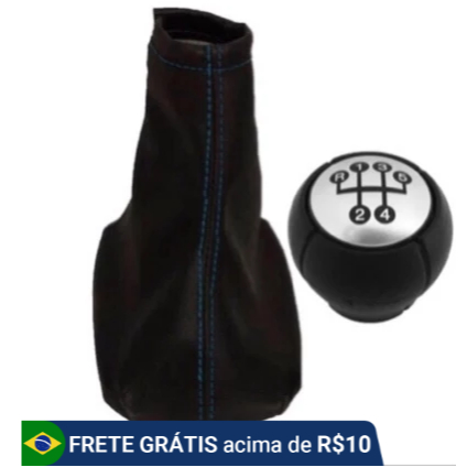 Coifa De Câmbio Costura Azul mais Manopla De Cambio Prata Corsa Celta Vectra Meriva