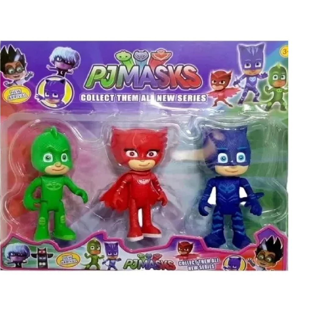 Kit 3 Bonecos Heróis Pjmasks Lagartixa Gato Curujita Oferta