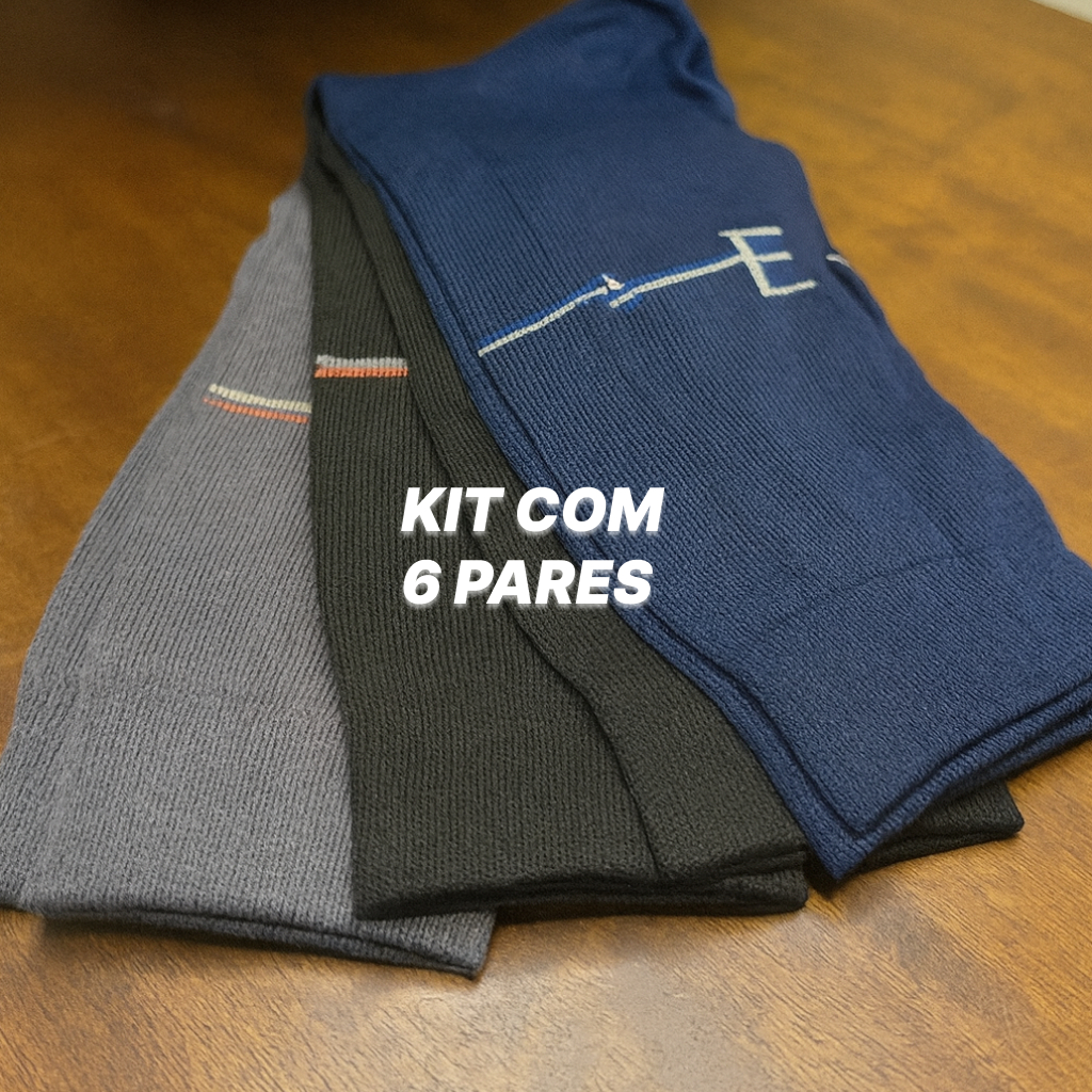 Kit 9/6/3 pares de Meia Social Masculina Clássicas – Conforto, Durabilidade e Estilo