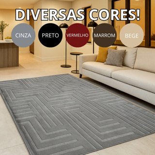 Tapete de Sala 1,00m x 1,40m Itália Aveludado Premium Várias Cores Antiderrapante Moderno p/Quarto em Oferta na Shopee