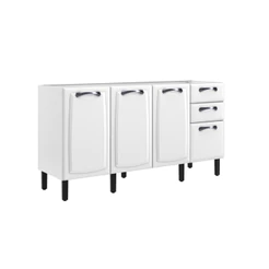 Balcão de Cozinha Pia Itatiaia Aço 4 Portas 2 Gavetas 160cm Cor Branco SEM TAMPO New Premium