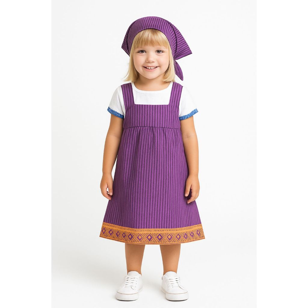 Fantasia Masha E o Urso Masha Infantil Vestido E Lenço