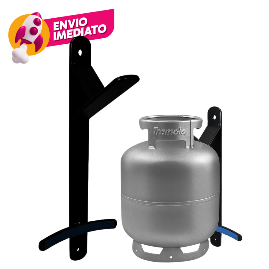Suporte Reforçado Botijão De Gás P13 Antifurto Roubo Aço Trava Parede Suspenso Cozinha Organização em Oferta na Shopee
