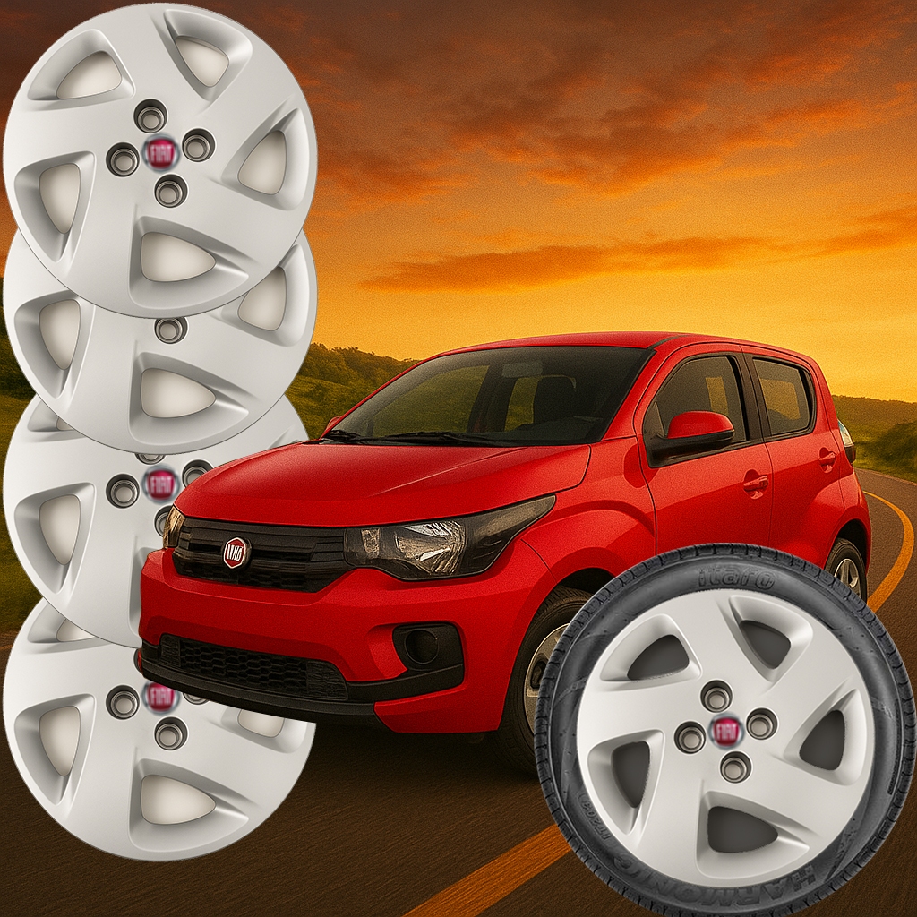 Jogo 4 Carlota Mobi Palio Uno Vivace Aro 14 2017 a 2020 Prata Linea