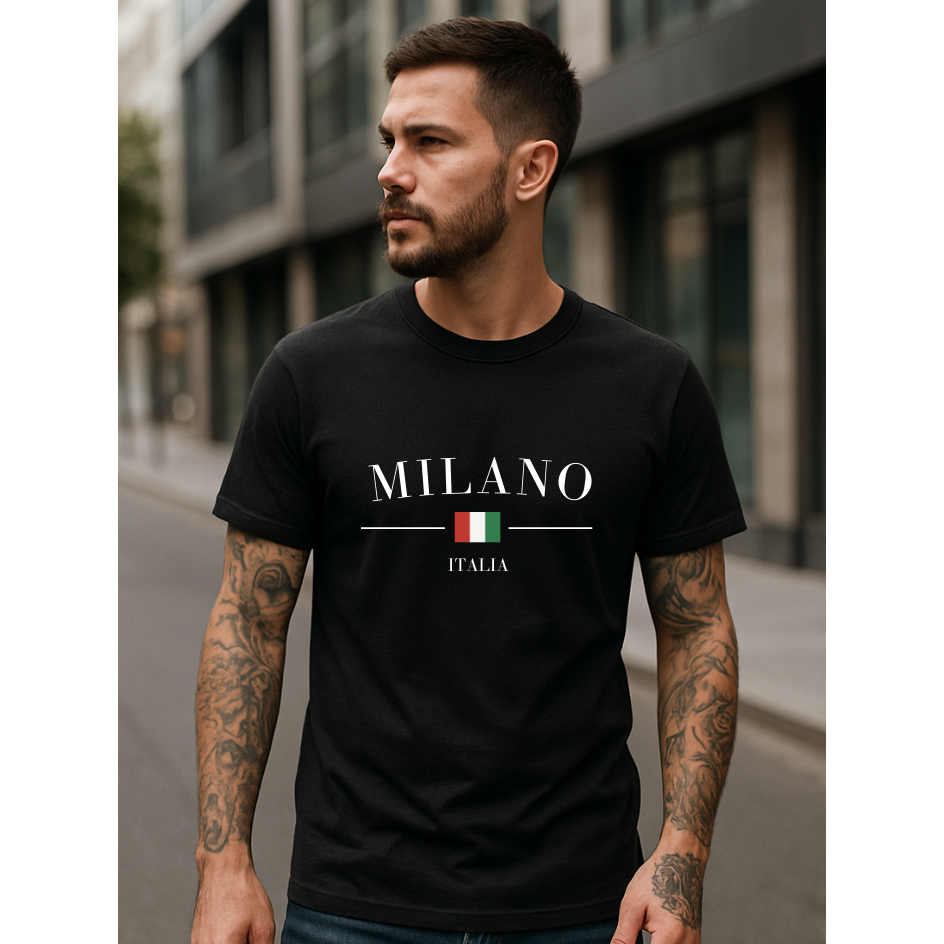 Camiseta Masculina Milano 100% Algodao Camiseta Malha Premium