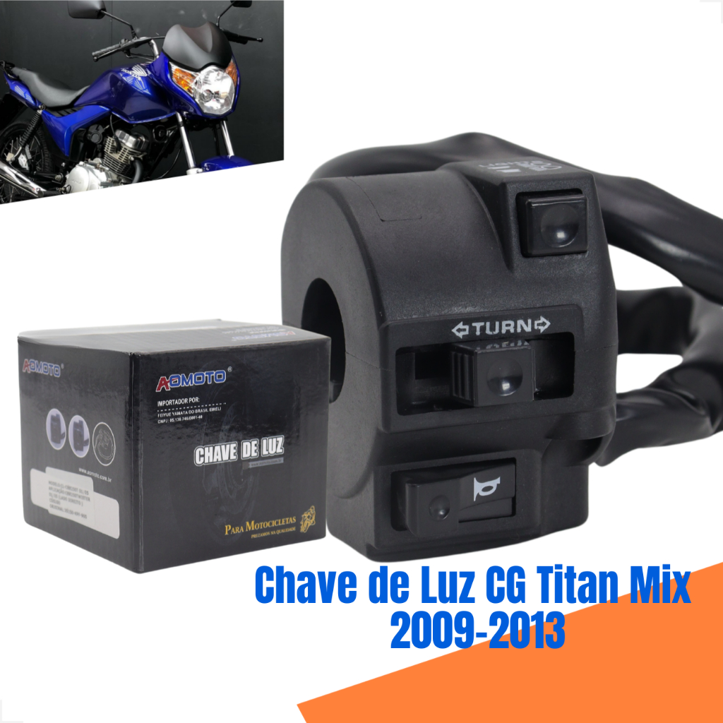 Punho Chave De Luz Honda Cg Titan KS ES ESD Mix 150 2009 2010 2011 2012 2013 Motocicleta Original