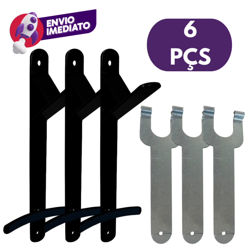 Kit 03 Jg.  Suporte Reforçado Suspenso Para Botijão + Chave Facilitadora Para Troca De Gás