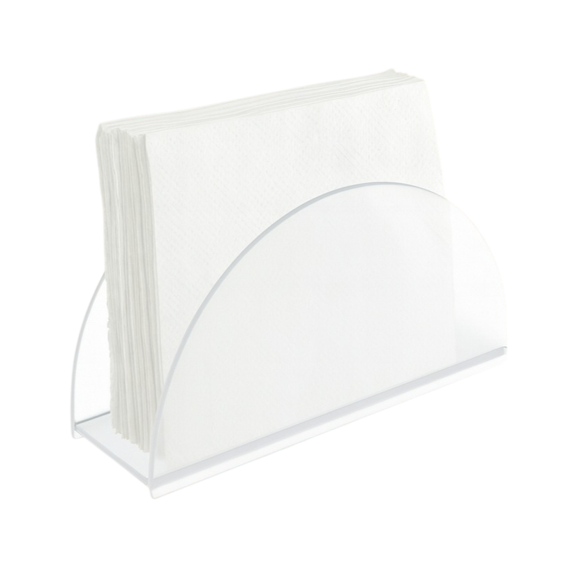 Porta Guardanapo de Acrílico Redondo Meia Lua 15cm x 8cm Cozinha Bar Restaurante Mesa