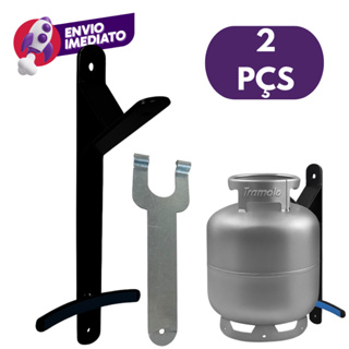 Kit Suporte Reforçado Suspenso Para Botijão + Chave Facilitadora Para Troca De Gás em Oferta na Shopee