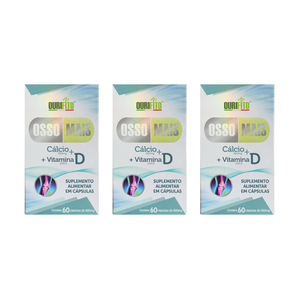 Osso mais Cálcio + Vitamina Com D 60 cápsulas de 600mg