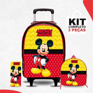 Kit mochila escolar Mickey com lancheira e Estojo - com Rodinhas - Menino -Masculino em Oferta na Shopee