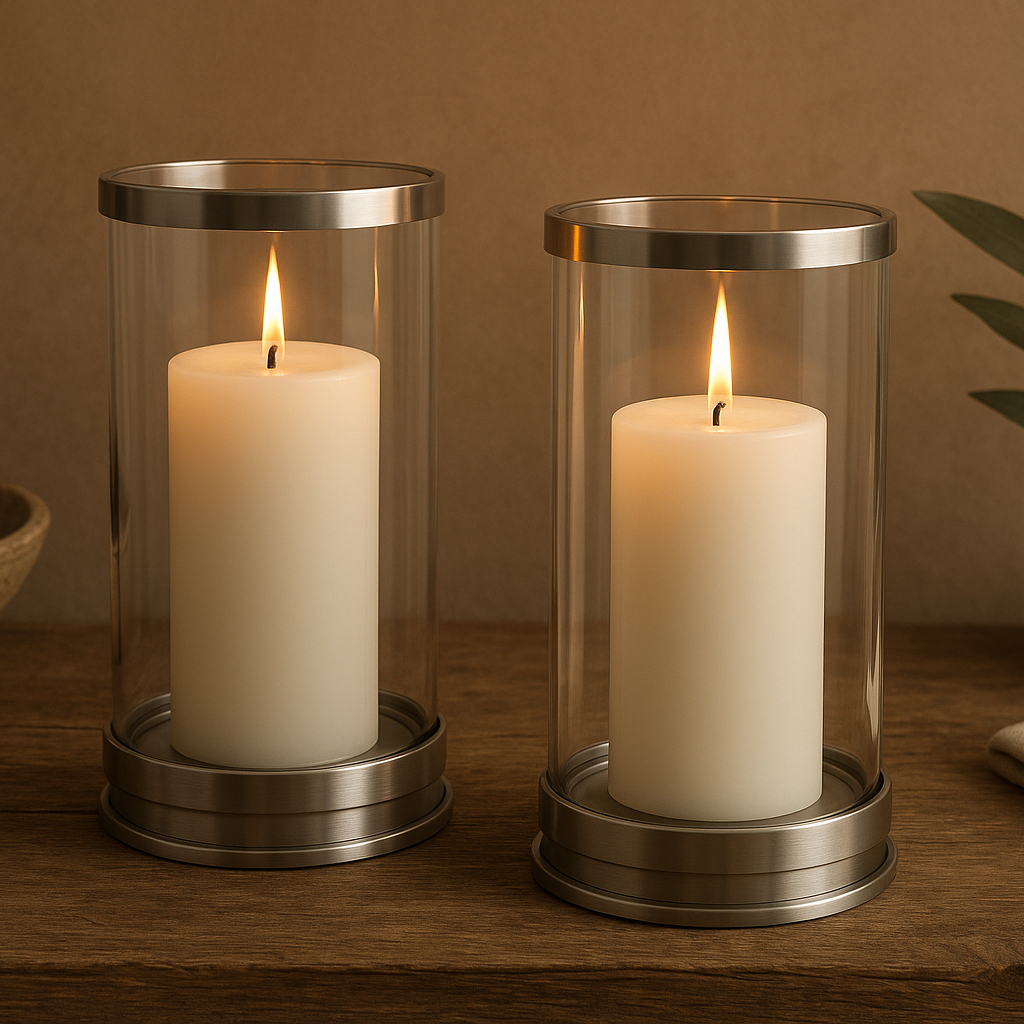 Kit 2 Suportes Para Vela 7 Dias Vidro Alumínio em Oferta na Shopee