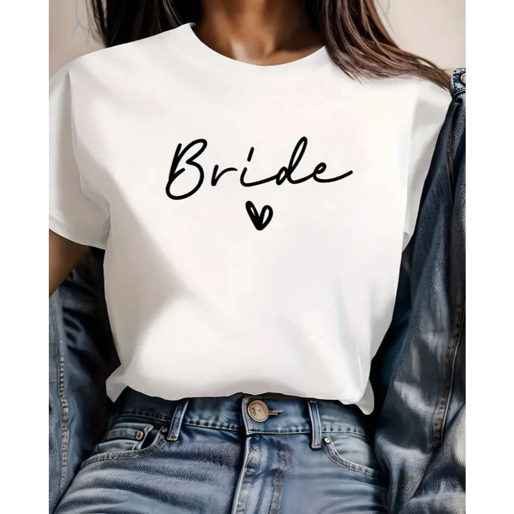 Camiseta Feminina Estampada Bride Estilosa Top Minimalista 100% Algodão