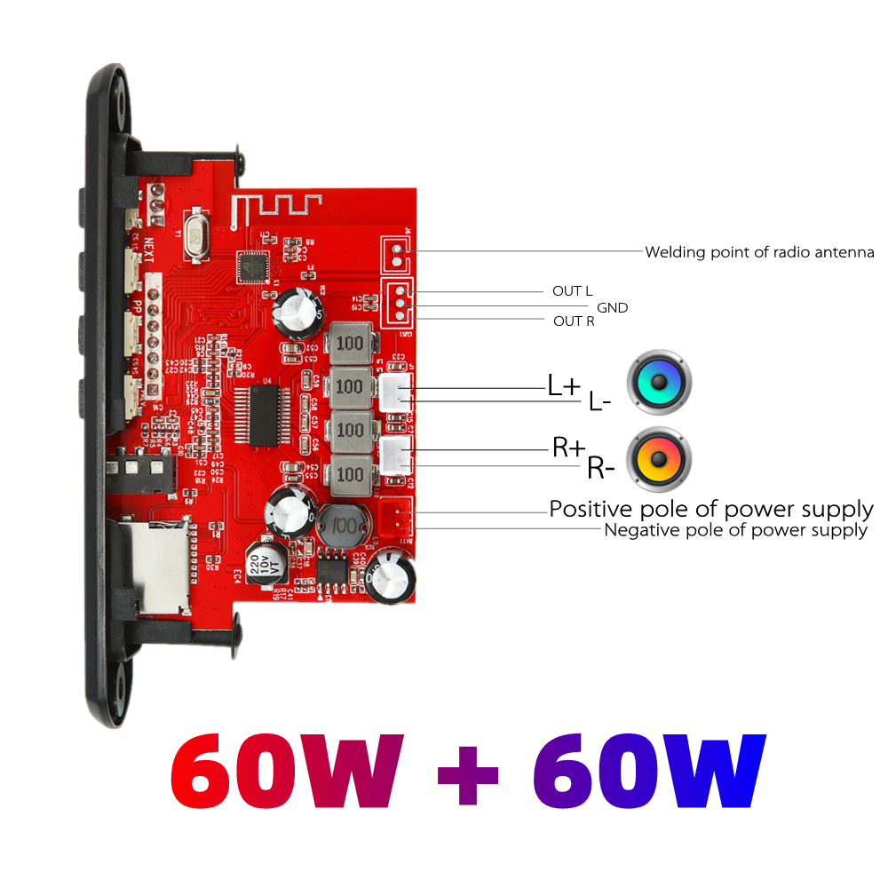 120w amplificador dc 12v mp3 placa decodificadora gravação de chamadas bluetooth 5.0 carro mp3 player módulo usb fm com