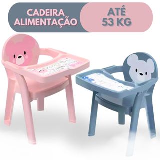 Poltrona de Alimentação Infantil Cadeira Portátil Plasutil Bebê Bandeja Para Colorir - Azul e Rosa em Oferta na Shopee