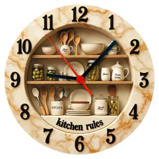 Relógio De Parede Cozinha(34) - Efeito 3D - 25x25x2cm em Oferta na Shopee