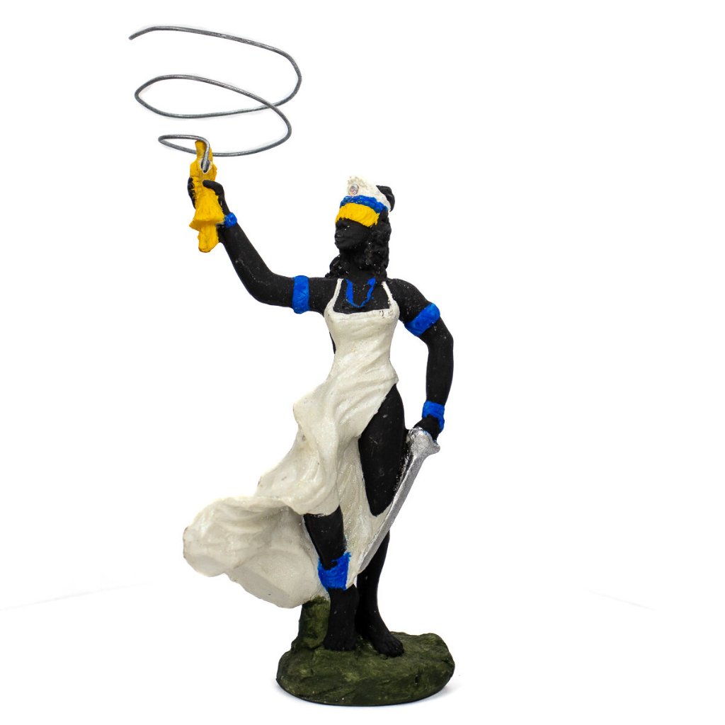 Escultura Orixá Oyá Tempo Logunan em Resina 17 cm
