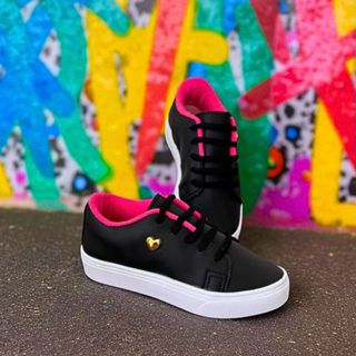 Tênis Infantil Feminina do 27 ao 32 Coração Casual Moda Blogueirinha Super Macio Leve Sola Anti Escorrega Volta as Aulas em Oferta na Shopee