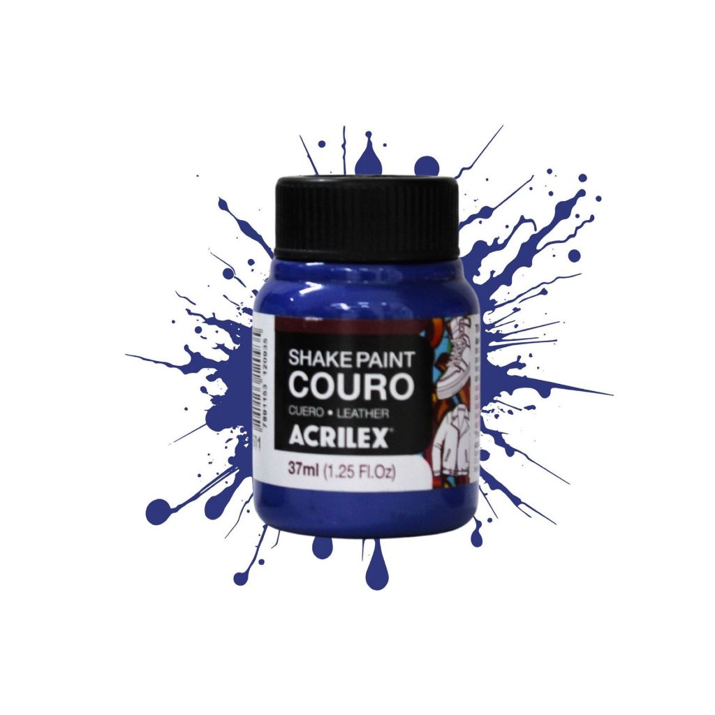 Tinta Shake Paint Couro 37ml 501 Azul Turquesa Tinta Proporciona Acabamento Uniforme, Durabilidade