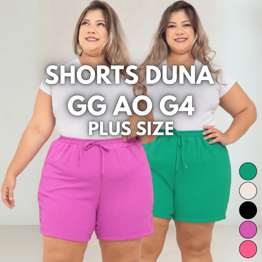 Bermuda Duna Plus Size Verão Saída de Praia Cintura Alta Confortável Soltinho Leve Calor Shortinho em Oferta na Shopee