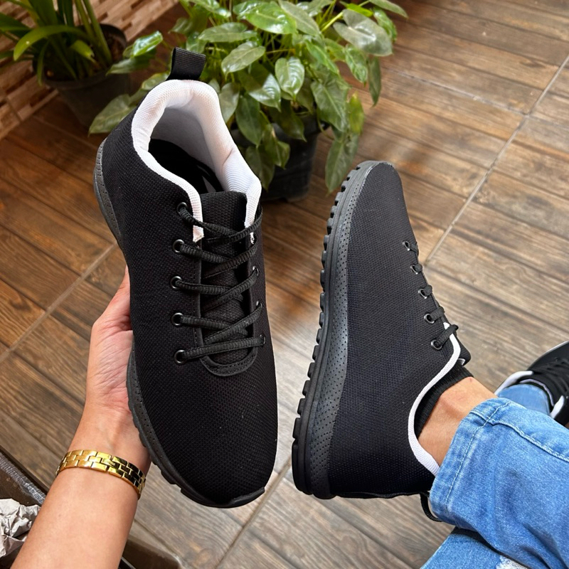 Lindo tênis esportivo com sola antiderrapante, confortável para o dia a dia, passeios, academia, corrida e trabalho em Oferta na Shopee