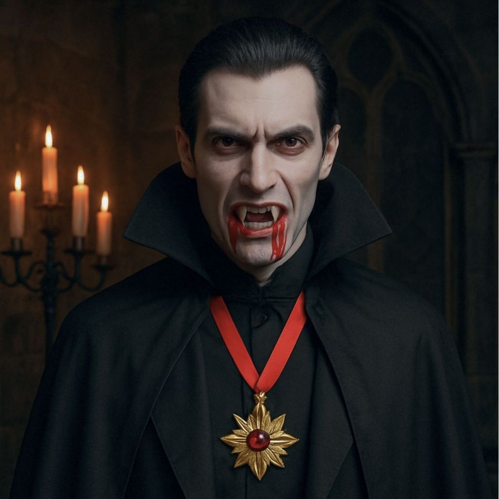 Kit Vampiro Cosplay Drácula Adulto Halloween Fantasia Capa Presas Sangue Falso Colar Nosferatu Luxo