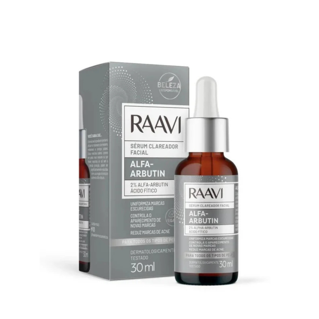 Sérum Clareador Facial Alfa-arbutin Ácido Fítico 30ml - Raavi