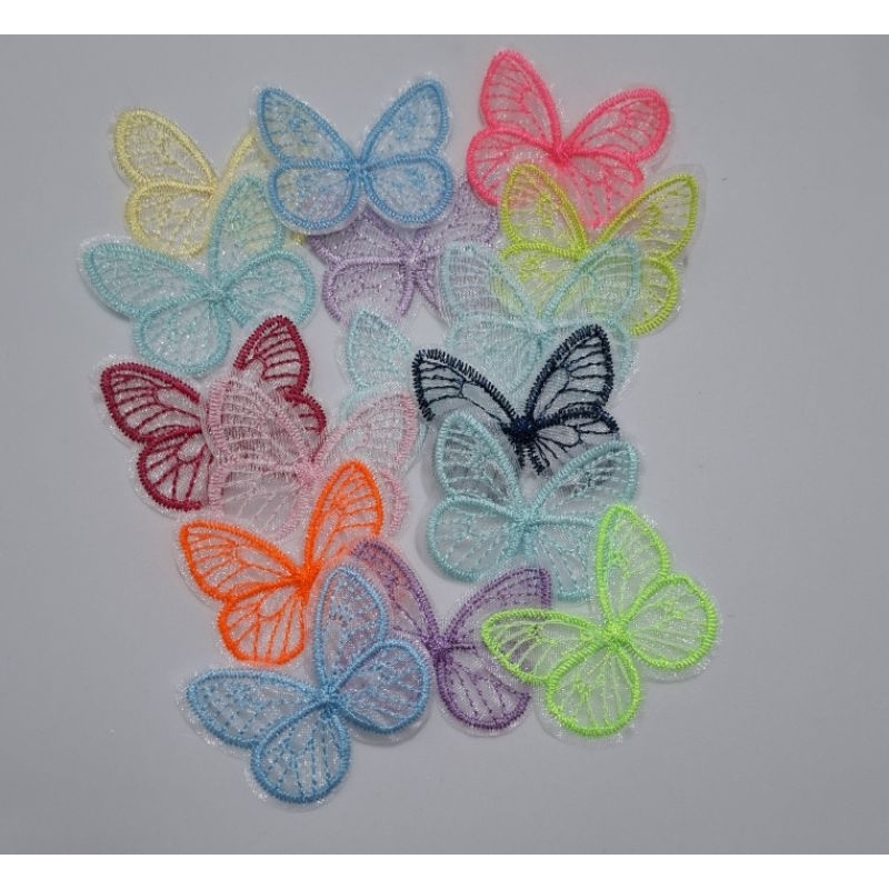 Aplique Borboleta de Tecido, até 40 Unidades. em Oferta na Shopee