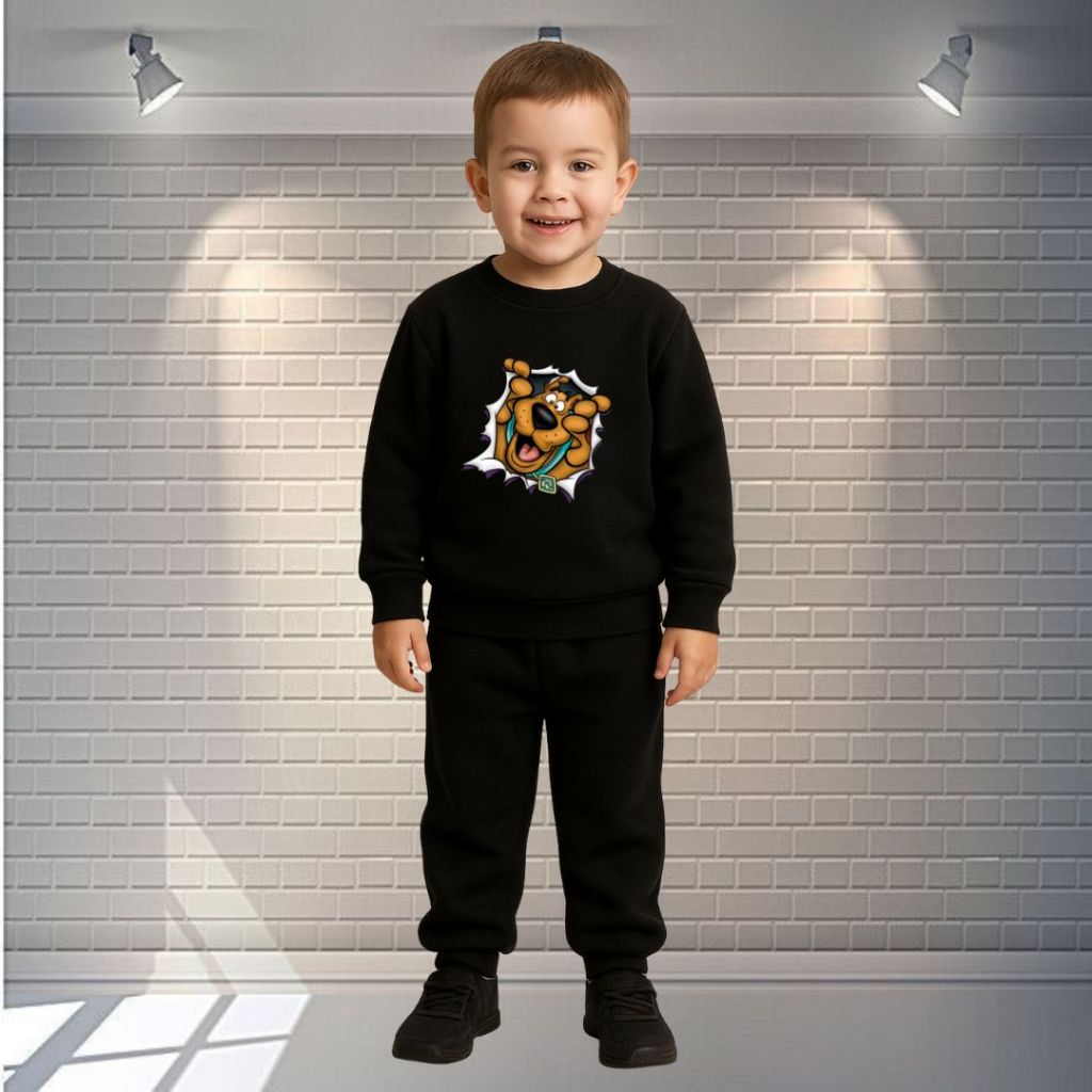 Conjunto abrigo infantil  calça + moletom careca blusa de frio agasalho criança desenho Scooby Doo