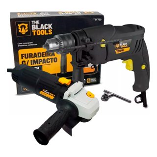Furadeira Elétrica 750w 1/2 13mm Com Esmerilhadeira Lixadeira The Black Tools em Oferta na Shopee
